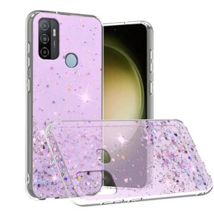 Oppo A53 Glitter Clear Inexperienced Case, Delicate TPU Clear Telephone Case for Oppo A53s – Shockproof Protecting Slim Cowl for Girls and Ladies (Purple)