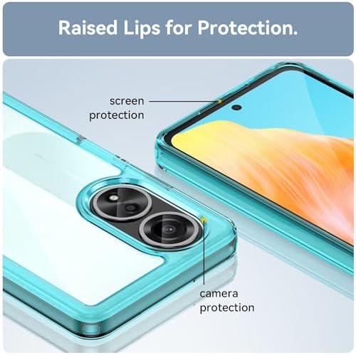 Oppo A58 4G Case - CPH2577, Contains Tempered Glass Display Protector, Clear Onerous PC Again with Anti-Yellowing and Smooth TPU Bumper for Enhanced Safety