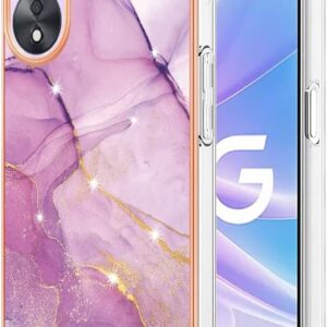 Mushy TPU + IMD Marble Sample Slim Case for Oppo A78 5G and A58 5G – Enhanced Safety for Digital camera and Display screen – Women’ Design in YBBK Purple A (Not Appropriate with A78 4G)